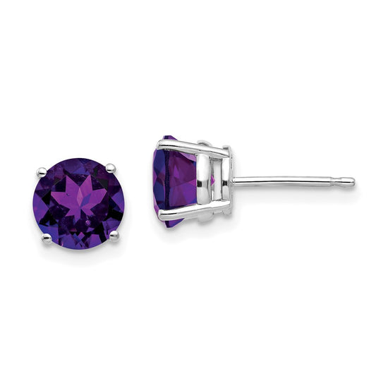 14k Round Gemstone Earrings