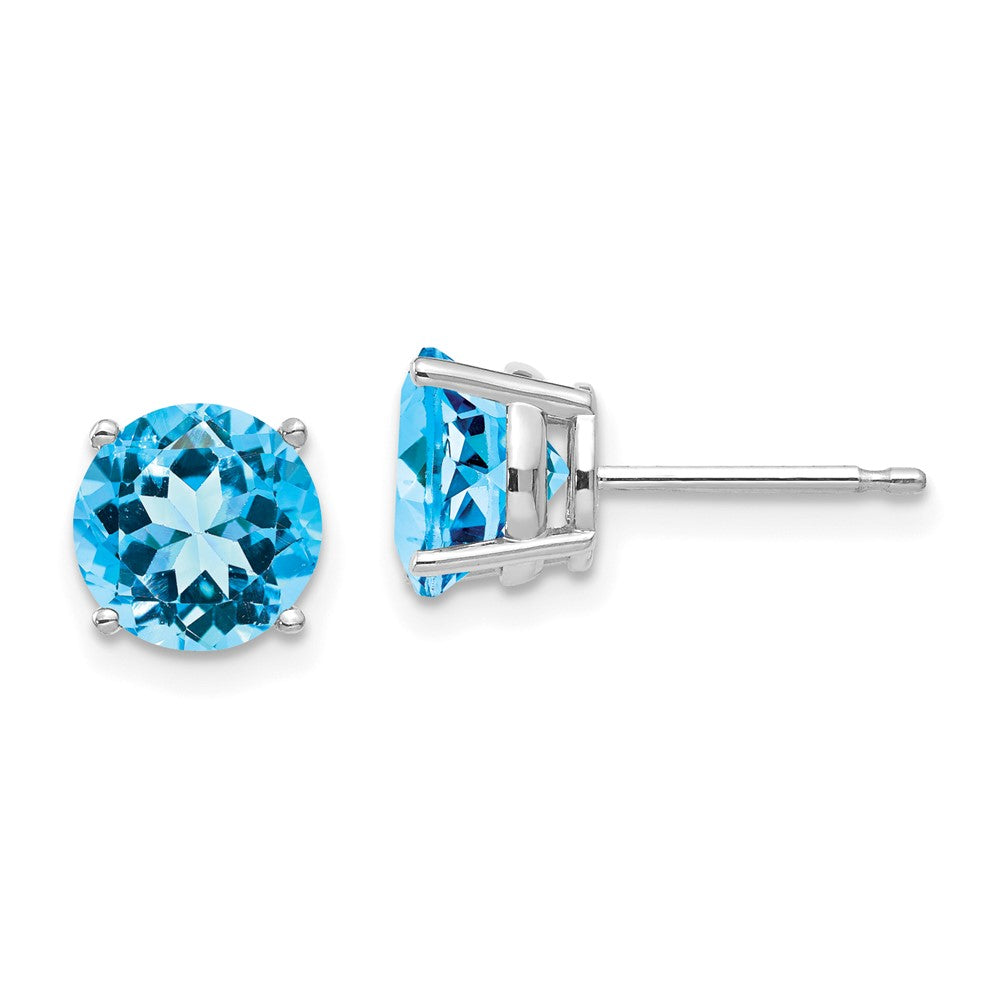 14k Round Gemstone Earrings