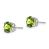 14k White Gold 7mm Round Peridot Post Earrings