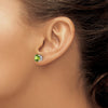 14k White Gold 7mm Round Peridot Post Earrings