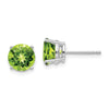 14k White Gold 7mm Round Peridot Post Earrings