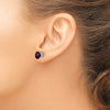 14k White Gold 7mm Round Rhodolite Garnet Post Earrings