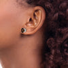 14k White Gold 7mm Round Smoky Quartz Post Earrings