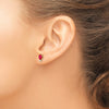 14k 6x4mm Oval Ruby and AA Quality Diamond Post Earrings