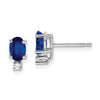 14k Oval Gemstone & Diamond Earrings