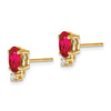 14k Oval Gemstone & Diamond Earrings