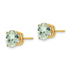 14k 8mm Round Green Quartz Post Earrings
