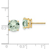 14k 8mm Round Green Quartz Post Earrings