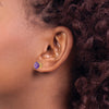 14k 8mm Round Amethyst Post Earrings