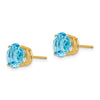 14k 8mm Round Blue Topaz Post Earrings