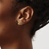 14k 8mm Round Checker-Cut Smoky Quartz Post Earrings