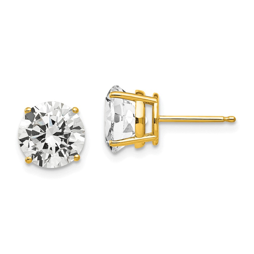 Gold CZ Stud Earrings
