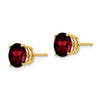 14k 8mm Round Garnet Post Earrings