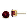 14k 8mm Round Garnet Post Earrings