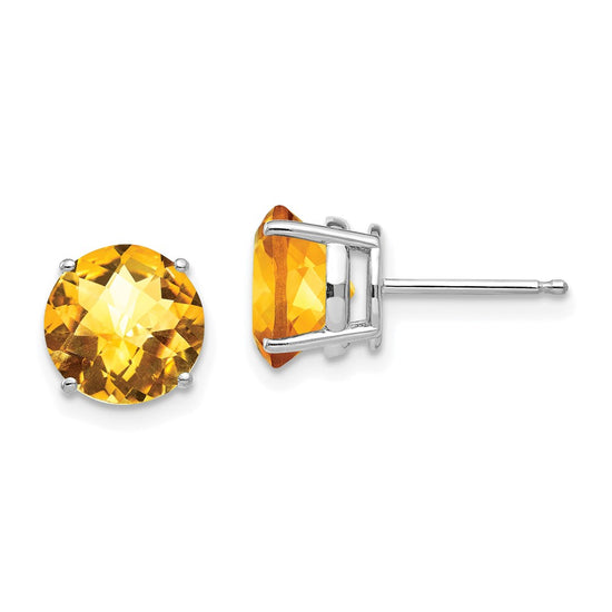 14k Round Gemstone Earrings