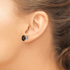 14k White Gold 8mm Round Checker-Cut Smoky Quartz Post Earrings