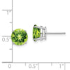 14k White Gold 8mm Round Peridot Post Earrings