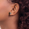 14k White Gold 8mm Round Smoky Quartz Post Earrings
