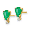 14k Pear Gemstone & Diamond Earrings