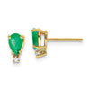 14k Pear Gemstone & Diamond Earrings