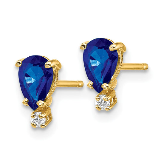 14k Pear Gemstone & Diamond Earrings