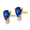 14k Pear Gemstone & Diamond Earrings
