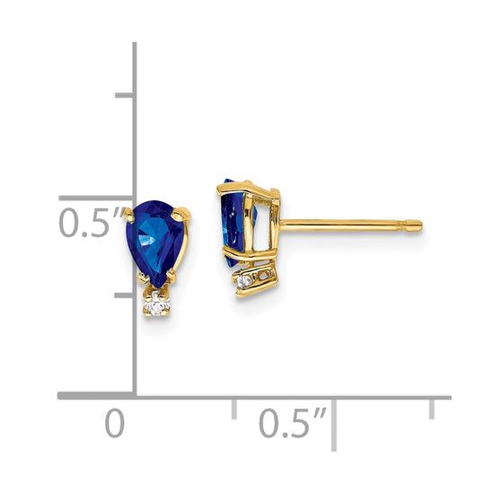 14k Pear Gemstone & Diamond Earrings