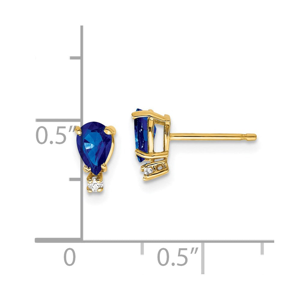 14k Pear Gemstone & Diamond Earrings