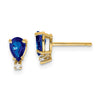 14k Pear Gemstone & Diamond Earrings
