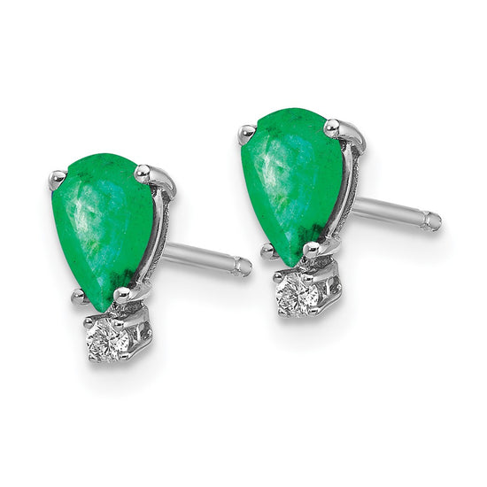 14k Pear Gemstone & Diamond Earrings