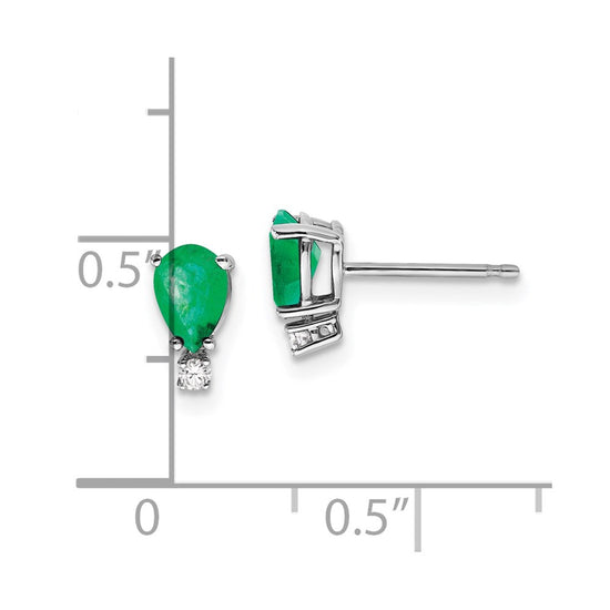 14k Pear Gemstone & Diamond Earrings