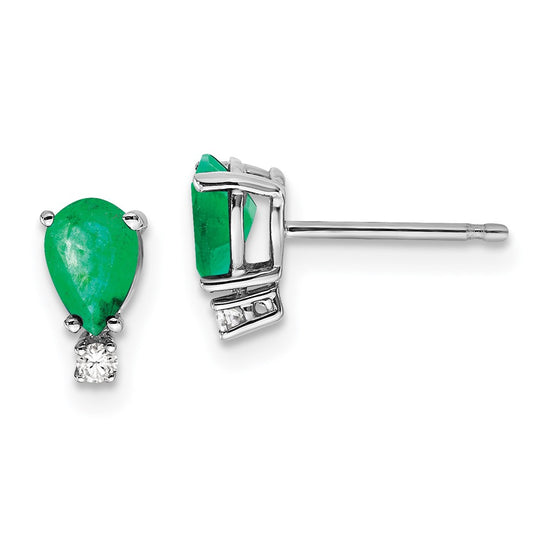 14k Pear Gemstone & Diamond Earrings