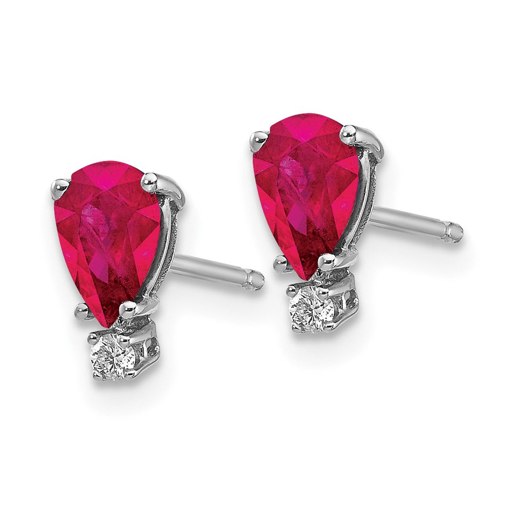 14k Pear Gemstone & Diamond Earrings