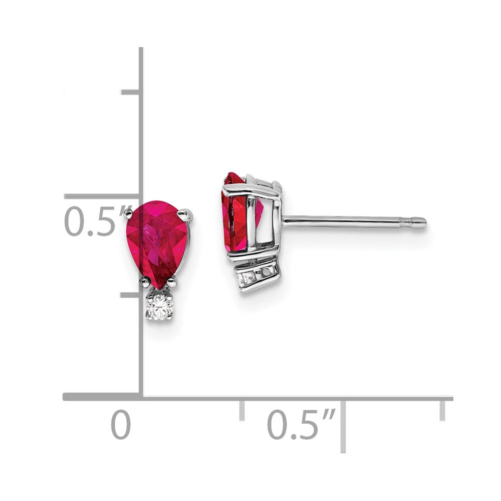 14k Pear Gemstone & Diamond Earrings