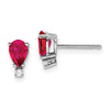 14k Pear Gemstone & Diamond Earrings