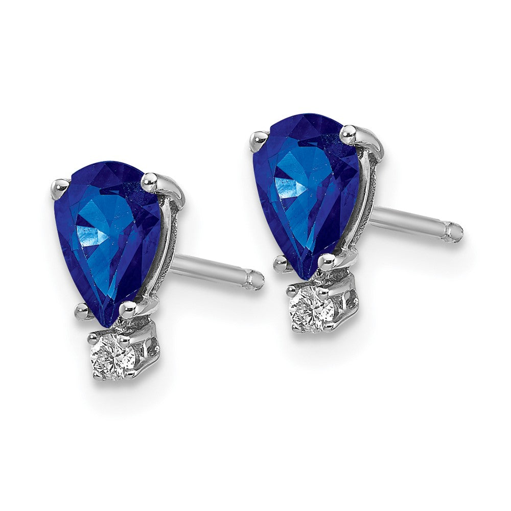 14k Pear Gemstone & Diamond Earrings