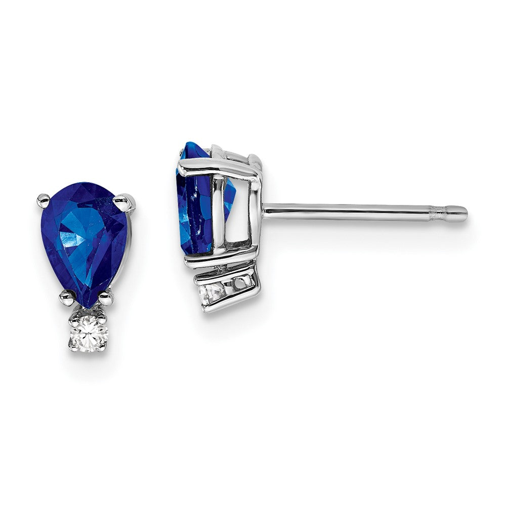 14k Pear Gemstone & Diamond Earrings