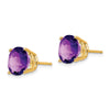 14k 9mm Round Amethyst Stud Earrings