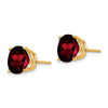 14k 9mm Round Garnet Post Earrings