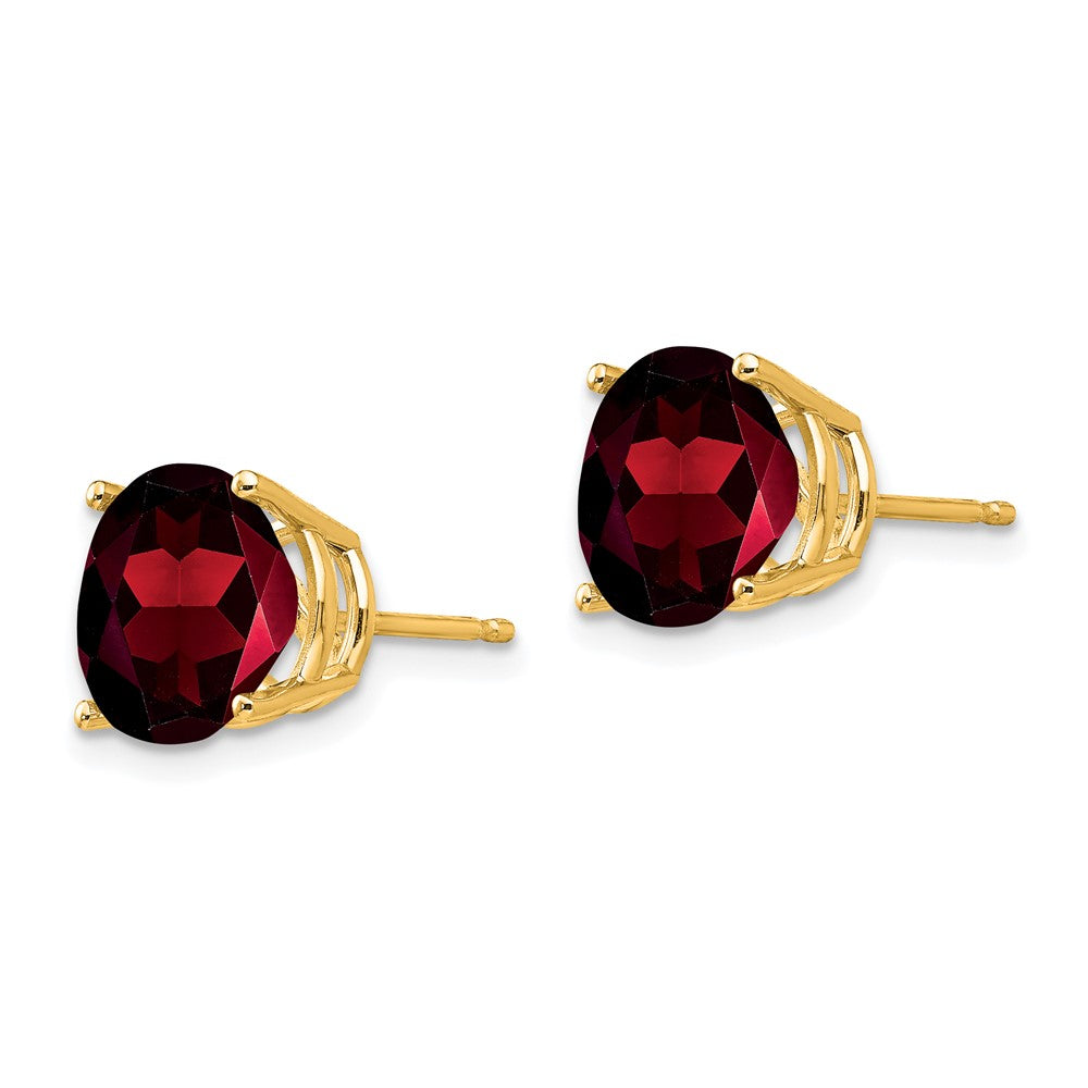 14k 9mm Round Garnet Post Earrings