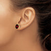 14k 9mm Round Garnet Post Earrings