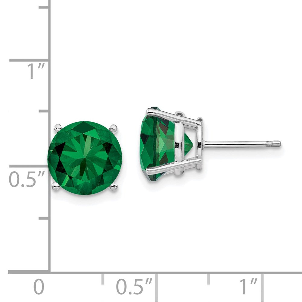 14k White Gold 9mm Round Mount St. Helens Post Earrings
