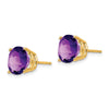 14k 10mm Round Amethyst Post Earrings