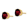 14k 10mm Round Garnet Post Earrings