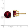 14k 10mm Round Garnet Post Earrings