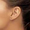 14k 5x3mm Pear Amethyst Post Earrings