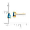 14k 5x3mm Pear Blue Topaz Post Earrings