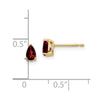 14k 5x3mm Pear Garnet Post Earrings