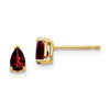 14k 5x3mm Pear Garnet Post Earrings