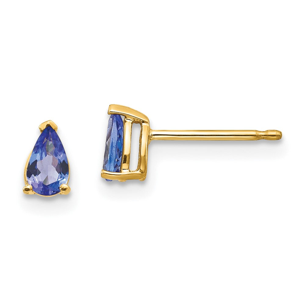 14k Pear Gemstone Earrings. -B Styles